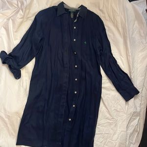 Ralph Lauren Linen Navy Blue Dress